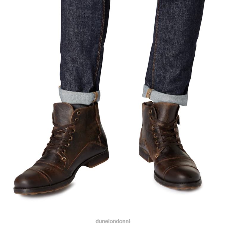 Heren R6DFZ895 Simon donker bruin Dune London casual leren veterlaarzen