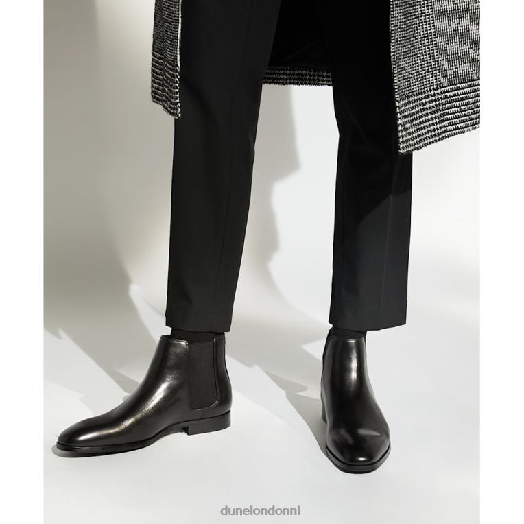 Heren R6DFZ755 mantel zwart Dune London Chelsea boots met amandelneus