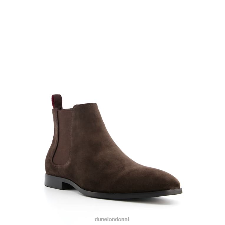 Heren R6DFZ863 mantel donker bruin Dune London Chelsea boots met amandelneus