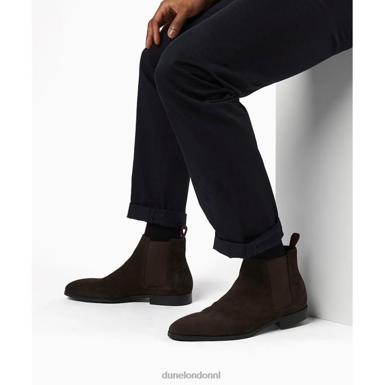 Heren R6DFZ863 mantel donker bruin Dune London Chelsea boots met amandelneus