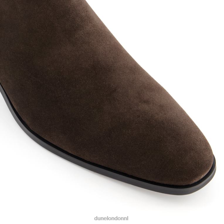 Heren R6DFZ863 mantel donker bruin Dune London Chelsea boots met amandelneus