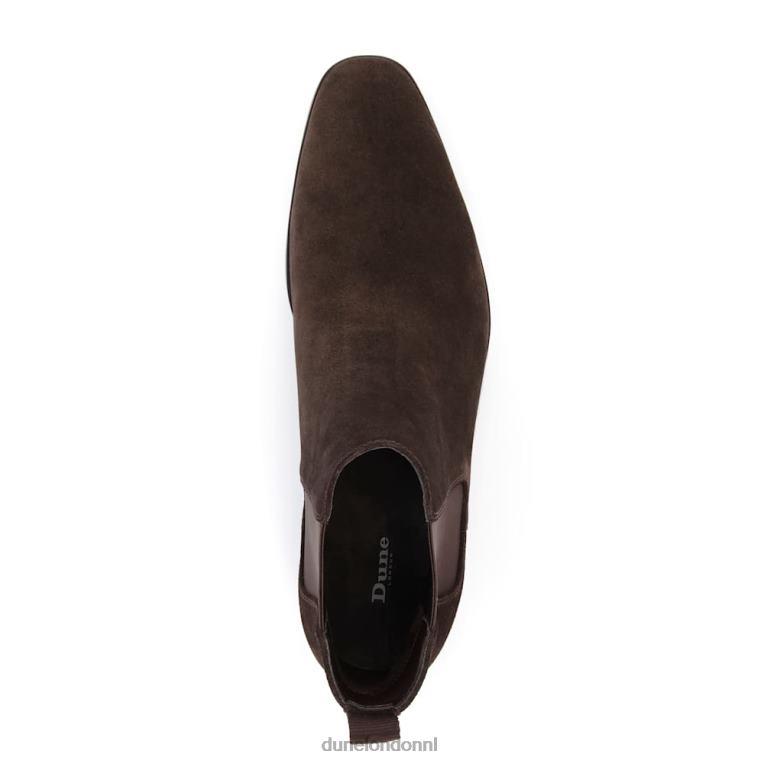 Heren R6DFZ863 mantel donker bruin Dune London Chelsea boots met amandelneus