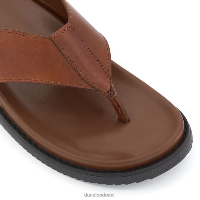 Heren R6DFZ685 iddoliseren bruinen Dune London ergonomische lederen sandalen met teenstijl