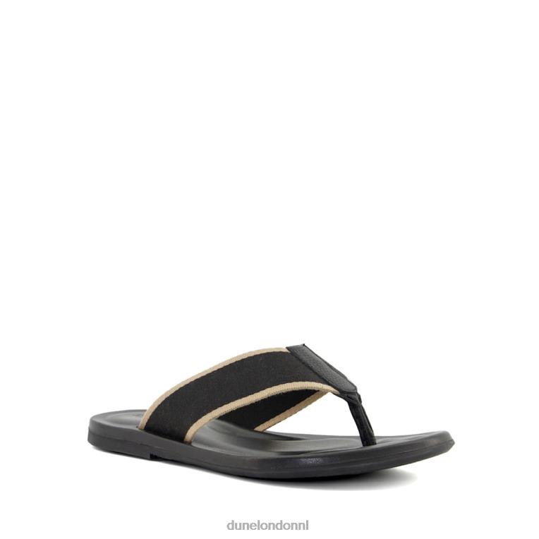 Heren R6DFZ719 bedoeling zwart Dune London Casual sandalen met teenpost - Klik op de afbeelding om het venster te sluiten