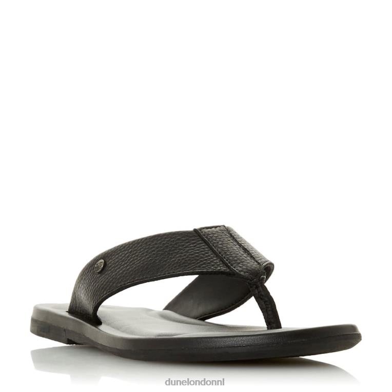 Heren R6DFZ761 Freds zwart Dune London Sandalen met teenpost