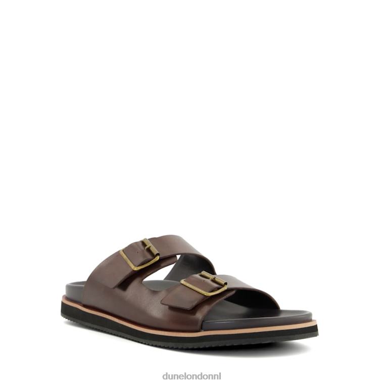 Heren R6DFZ784 het zijn bruin Dune London casual leren sandalen met gespband