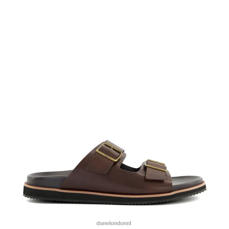 Heren R6DFZ784 het zijn bruin Dune London casual leren sandalen met gespband