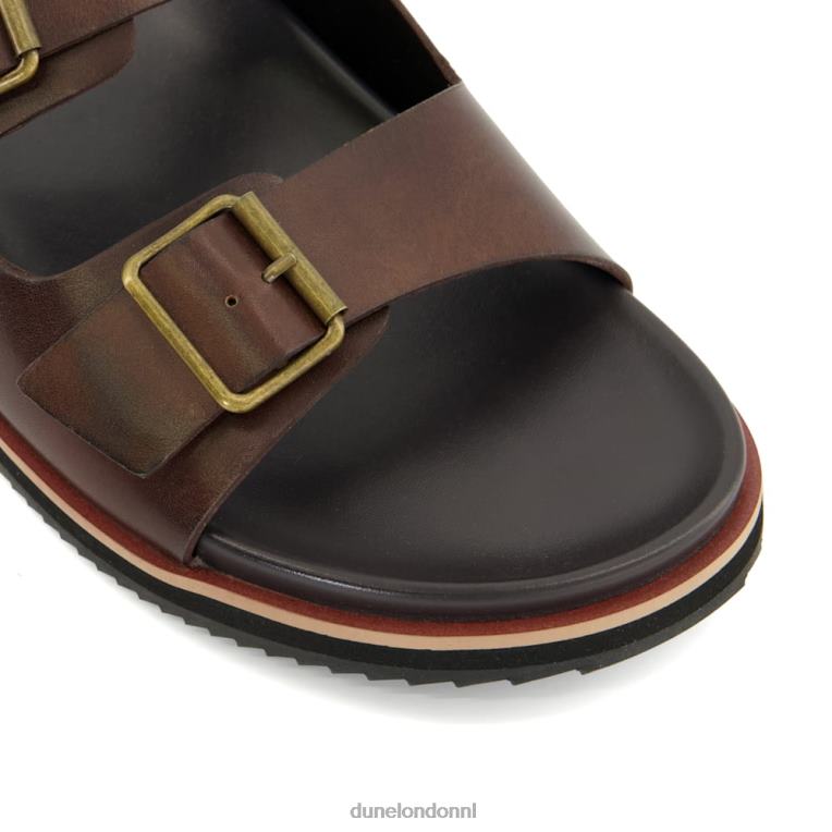 Heren R6DFZ784 het zijn bruin Dune London casual leren sandalen met gespband