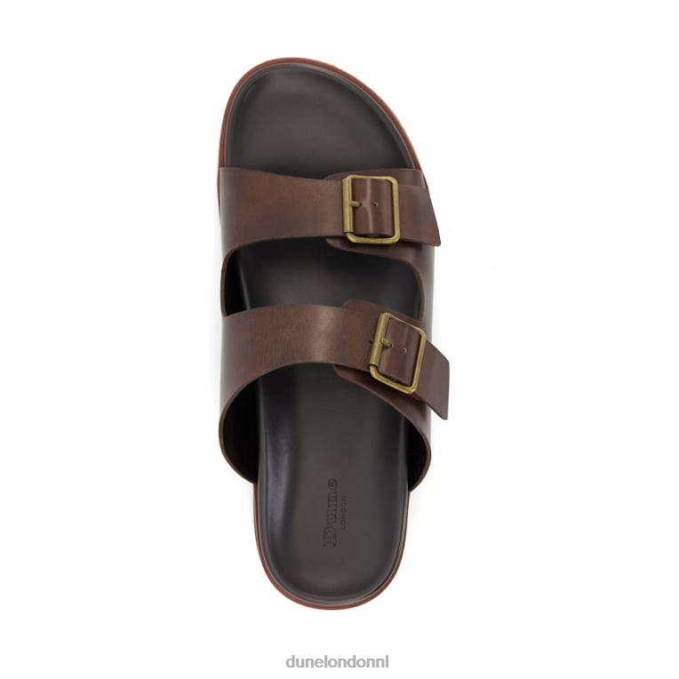 Heren R6DFZ784 het zijn bruin Dune London casual leren sandalen met gespband