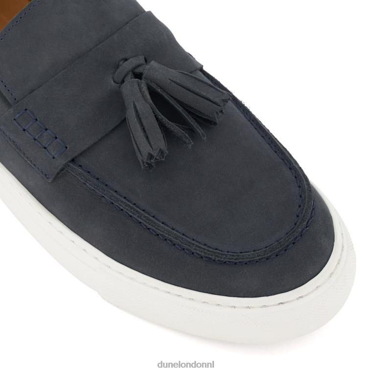 Heren R6DFZ698 bed marine Dune London Casual loafers van nubuck met kwastjes