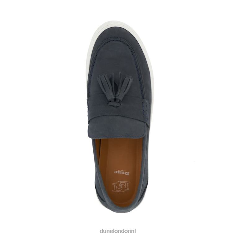 Heren R6DFZ698 bed marine Dune London Casual loafers van nubuck met kwastjes