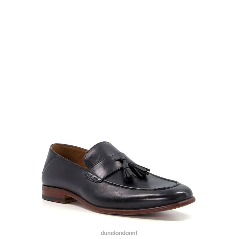 Heren R6DFZ733 steun zwart Dune London Leren loafers met kwastjes