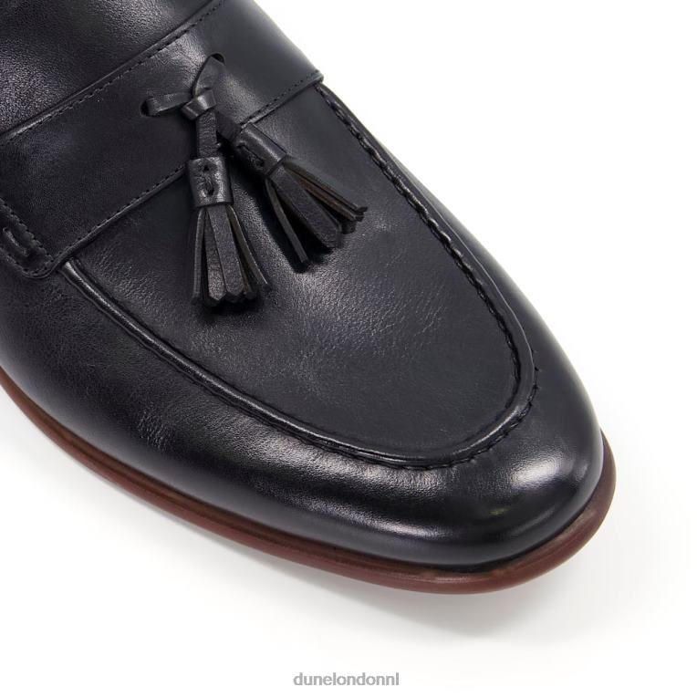 Heren R6DFZ733 steun zwart Dune London Leren loafers met kwastjes