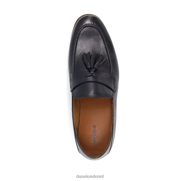 Heren R6DFZ733 steun zwart Dune London Leren loafers met kwastjes