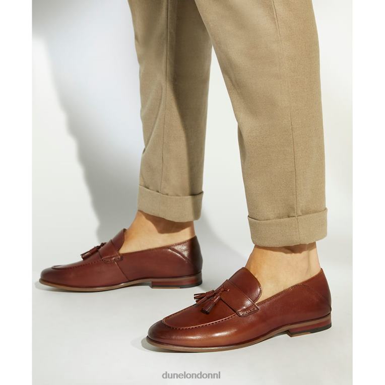 Heren R6DFZ735 steun bruinen Dune London Leren loafers met kwastjes