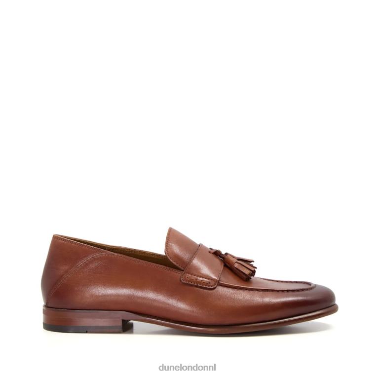 Heren R6DFZ735 steun bruinen Dune London Leren loafers met kwastjes