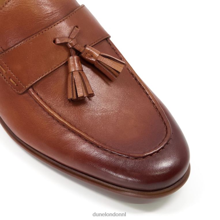 Heren R6DFZ735 steun bruinen Dune London Leren loafers met kwastjes