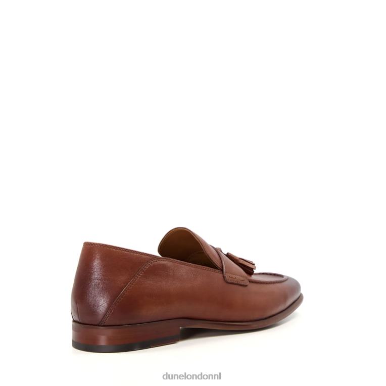 Heren R6DFZ735 steun bruinen Dune London Leren loafers met kwastjes