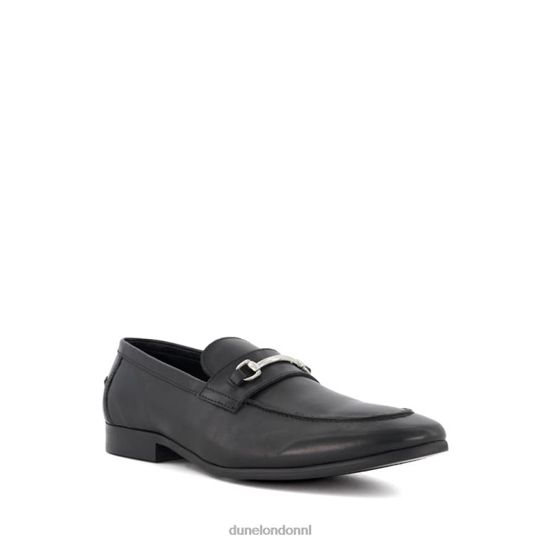 Heren R6DFZ757 schaduwen zwart Dune London Loafers met lederen trensversiering