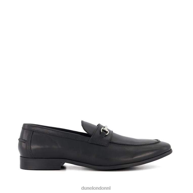 Heren R6DFZ757 schaduwen zwart Dune London Loafers met lederen trensversiering