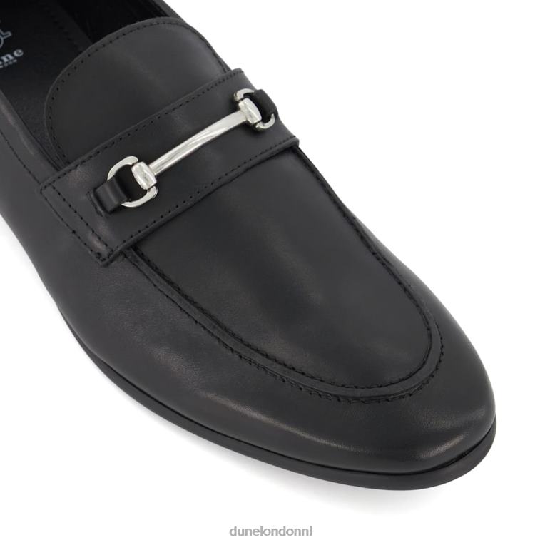 Heren R6DFZ757 schaduwen zwart Dune London Loafers met lederen trensversiering