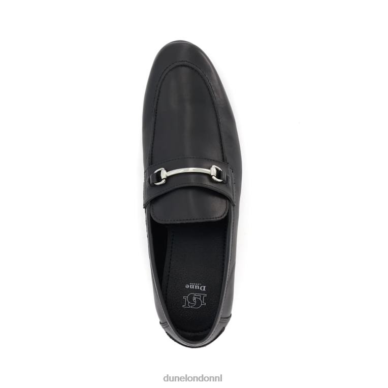 Heren R6DFZ757 schaduwen zwart Dune London Loafers met lederen trensversiering