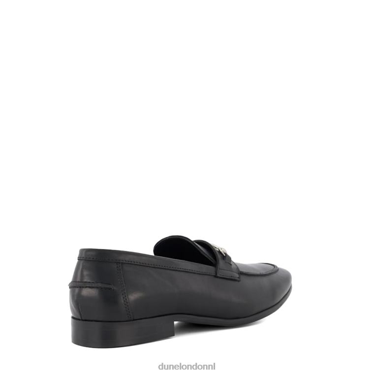 Heren R6DFZ757 schaduwen zwart Dune London Loafers met lederen trensversiering