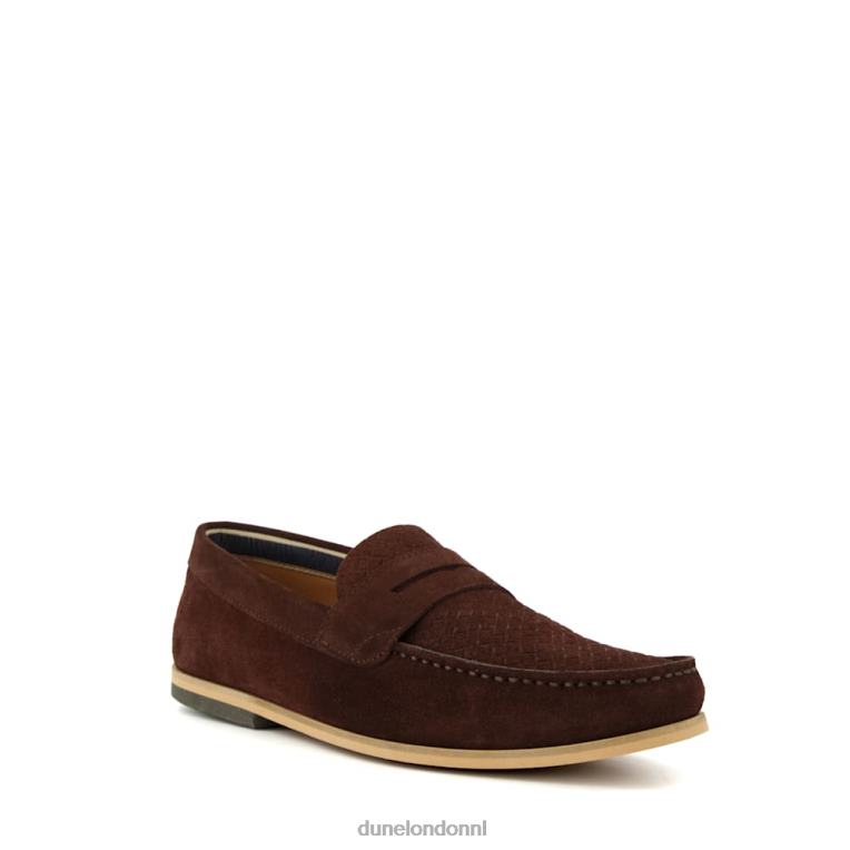 Heren R6DFZ780 beato bruin Dune London Loafers met zadelversiering