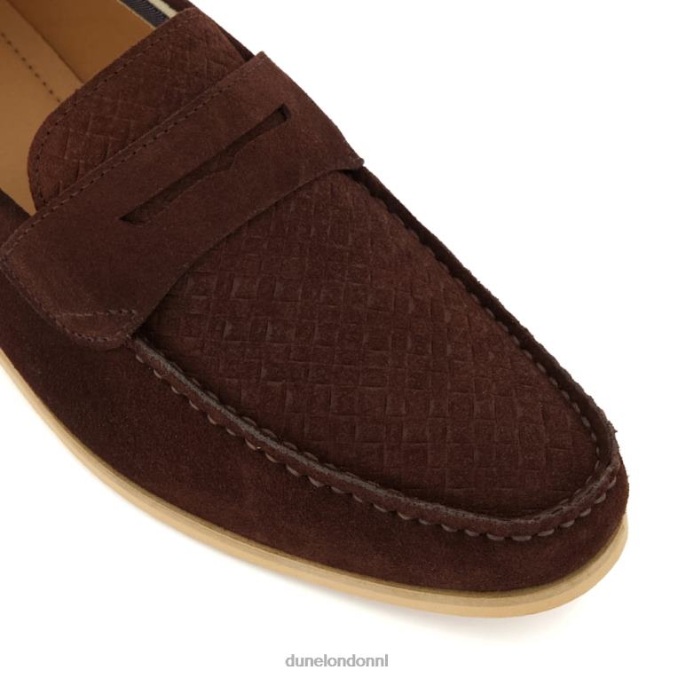 Heren R6DFZ780 beato bruin Dune London Loafers met zadelversiering