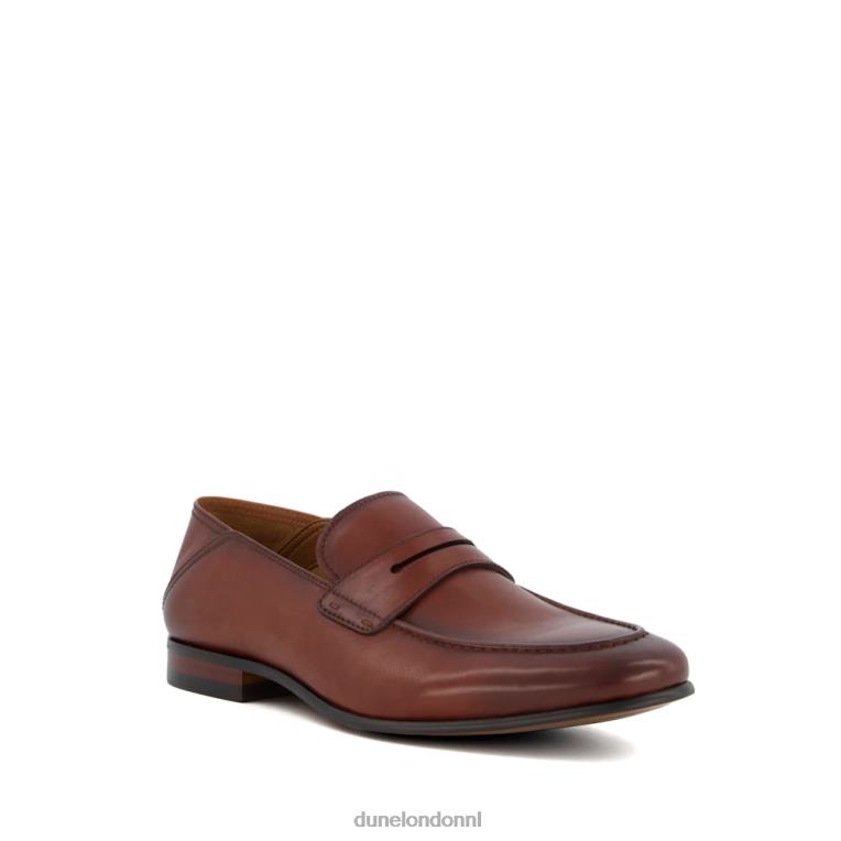 Heren R6DFZ832 synchroniseren bruinen Dune London Penny loafer met verbrijzelde hiel