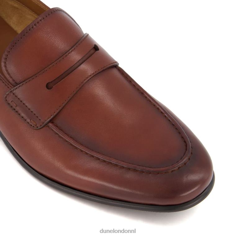 Heren R6DFZ832 synchroniseren bruinen Dune London Penny loafer met verbrijzelde hiel