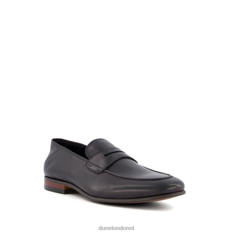 Heren R6DFZ834 synchroniseren zwart Dune London Penny loafer met verbrijzelde hiel