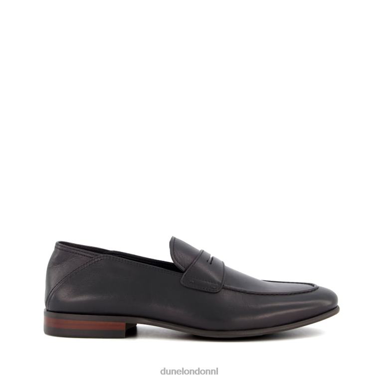 Heren R6DFZ834 synchroniseren zwart Dune London Penny loafer met verbrijzelde hiel