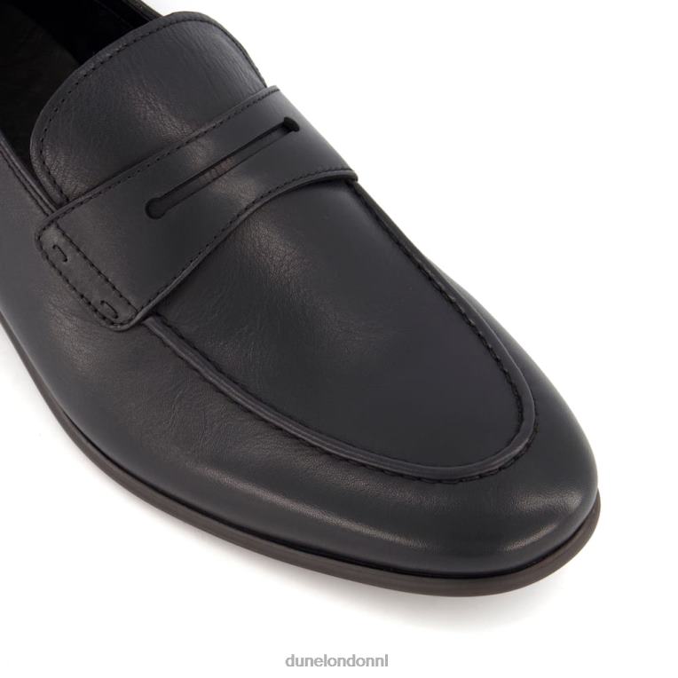 Heren R6DFZ834 synchroniseren zwart Dune London Penny loafer met verbrijzelde hiel