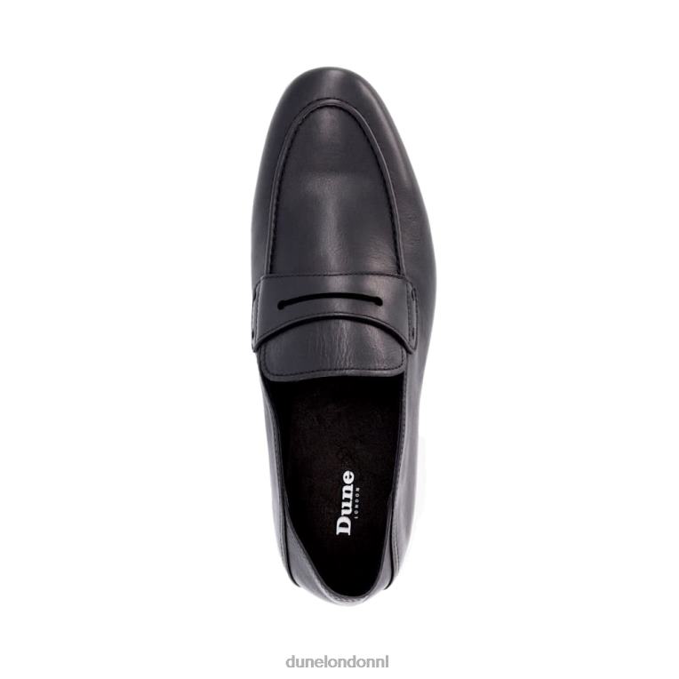 Heren R6DFZ834 synchroniseren zwart Dune London Penny loafer met verbrijzelde hiel