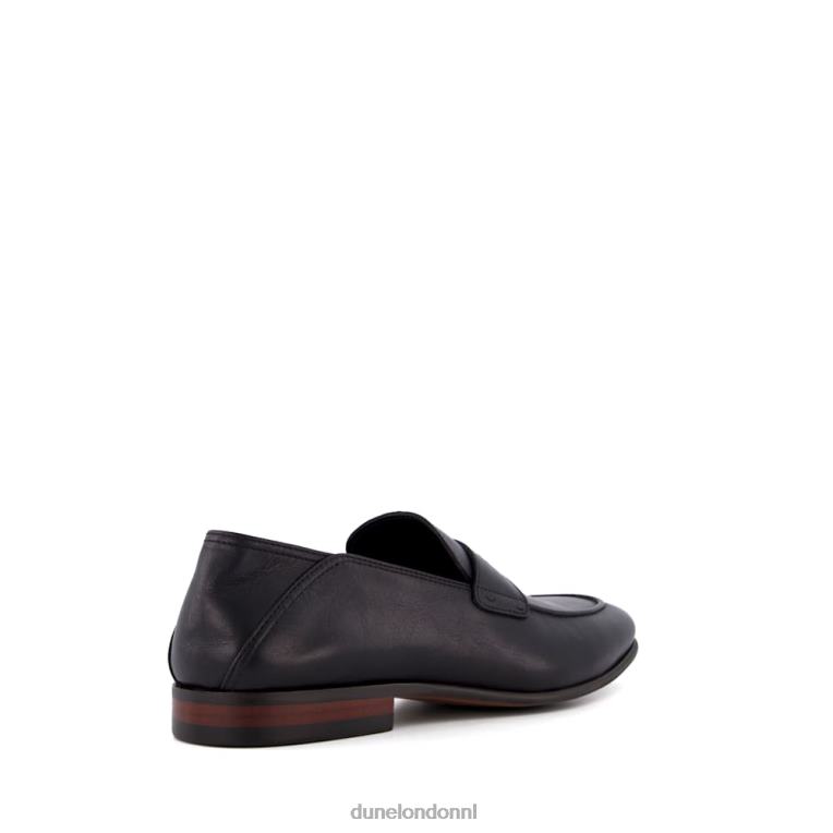 Heren R6DFZ834 synchroniseren zwart Dune London Penny loafer met verbrijzelde hiel