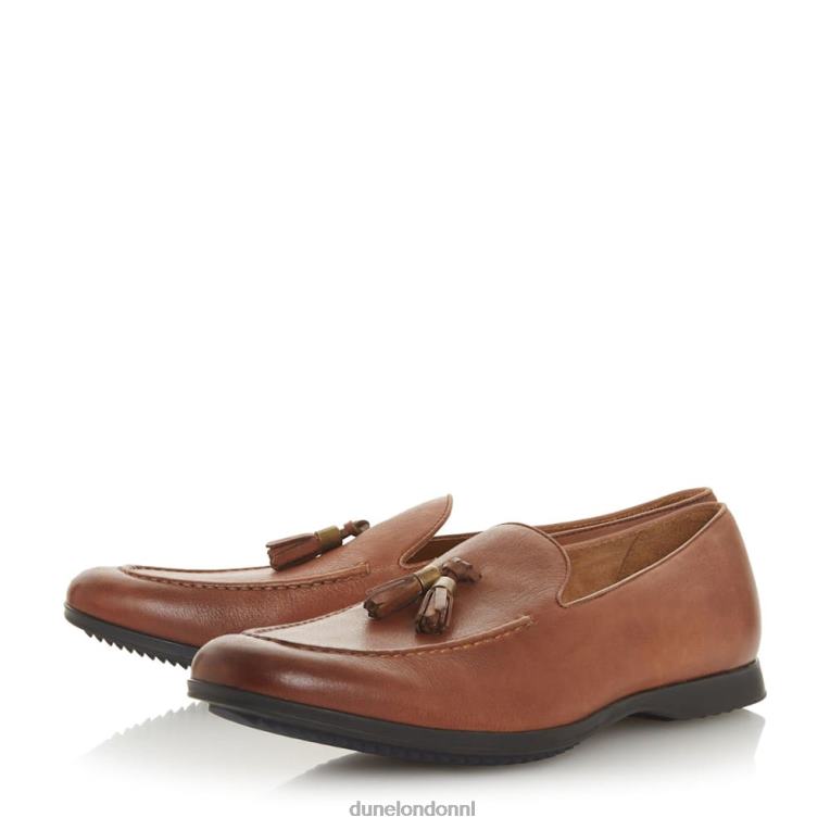 Heren R6DFZ871 Perth bruinen Dune London Loafer met kwastjesdetail