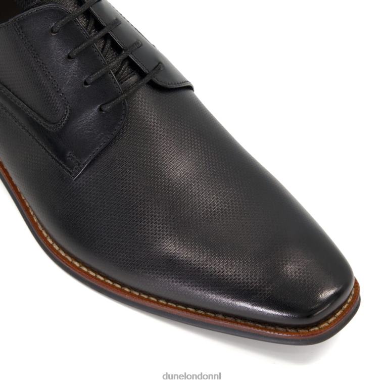 Heren R6DFZ724 steenachtig zwart Dune London Derby schoenen met gepolijste neus