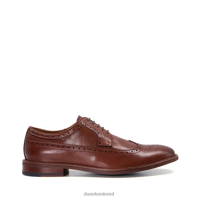 Heren R6DFZ748 superieur bruinen Dune London leren brogueschoenen met vleugeltip