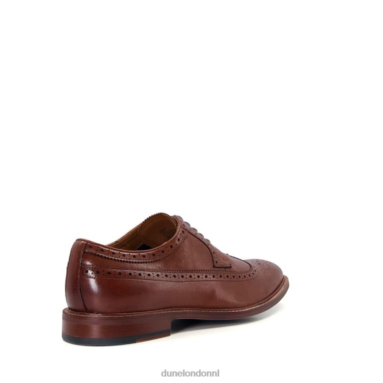 Heren R6DFZ748 superieur bruinen Dune London leren brogueschoenen met vleugeltip