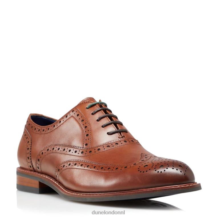 Heren R6DFZ768 pollodium bruinen Dune London nette leren brogueschoenen met brede pasvorm