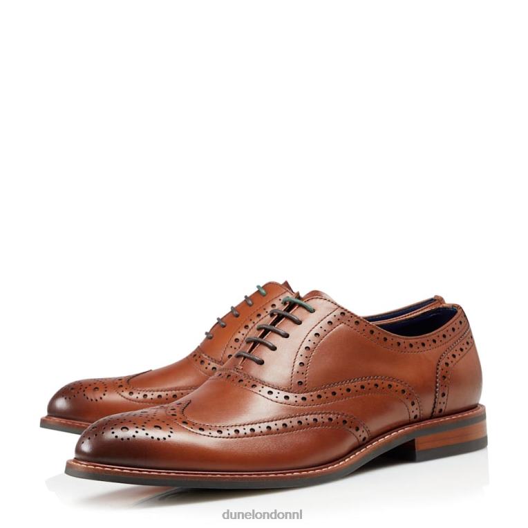 Heren R6DFZ768 pollodium bruinen Dune London nette leren brogueschoenen met brede pasvorm