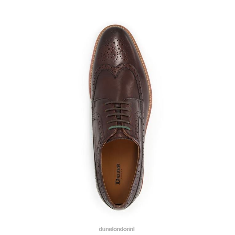 Heren R6DFZ786 superieur bruin Dune London brogueschoenen met vleugeltip