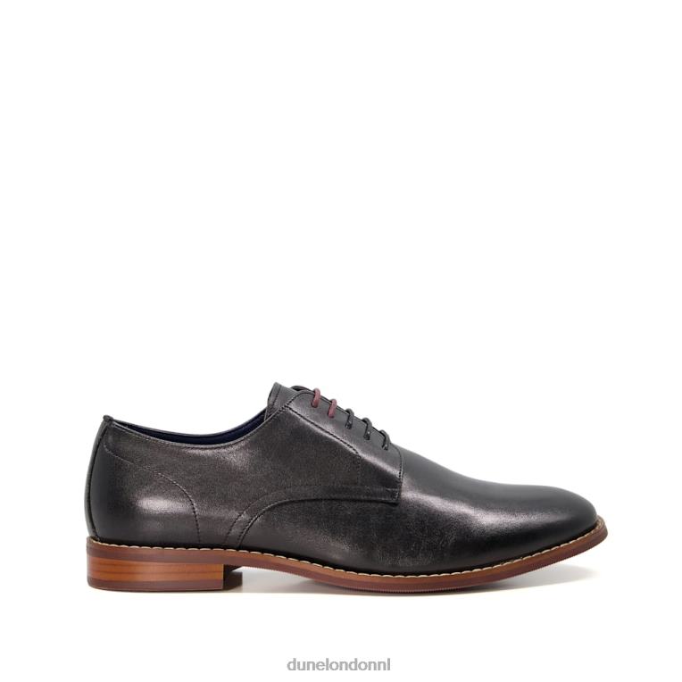 Heren R6DFZ787 suffolkt zwart Dune London leren derbyschoenen met brede pasvorm