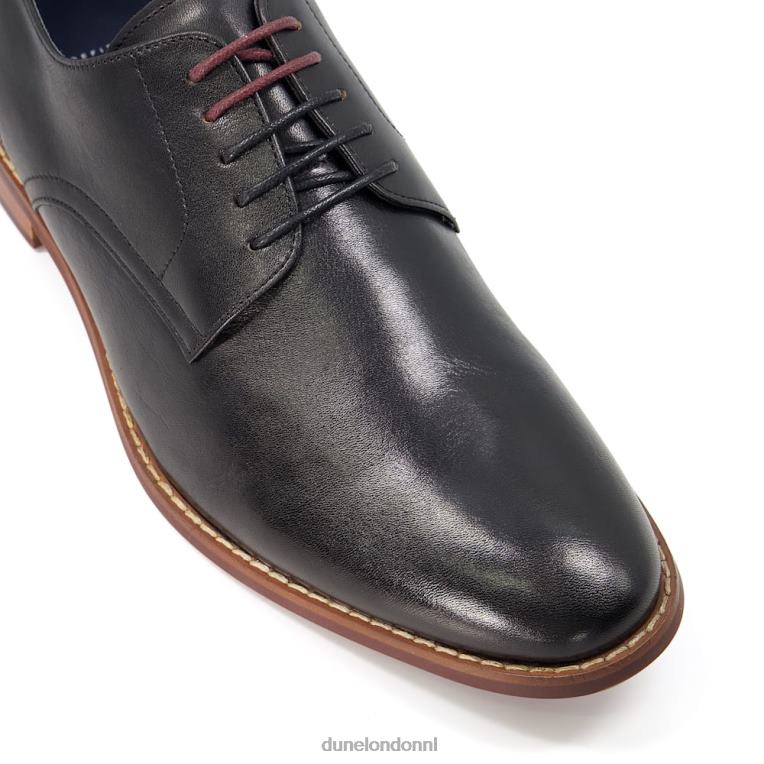 Heren R6DFZ787 suffolkt zwart Dune London leren derbyschoenen met brede pasvorm