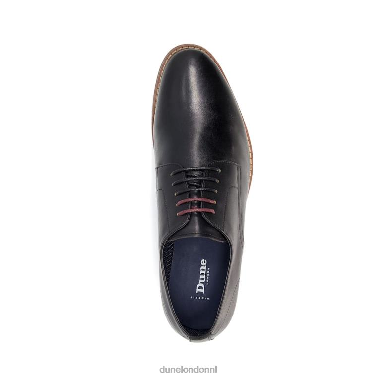 Heren R6DFZ787 suffolkt zwart Dune London leren derbyschoenen met brede pasvorm