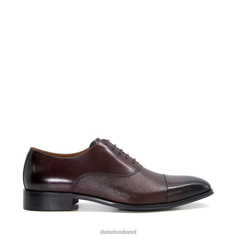 Heren R6DFZ788 laken donker bruin Dune London Oxford-schoenen van saffianoleer