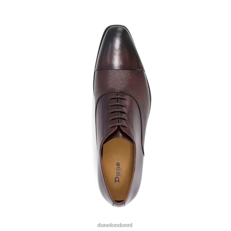 Heren R6DFZ788 laken donker bruin Dune London Oxford-schoenen van saffianoleer