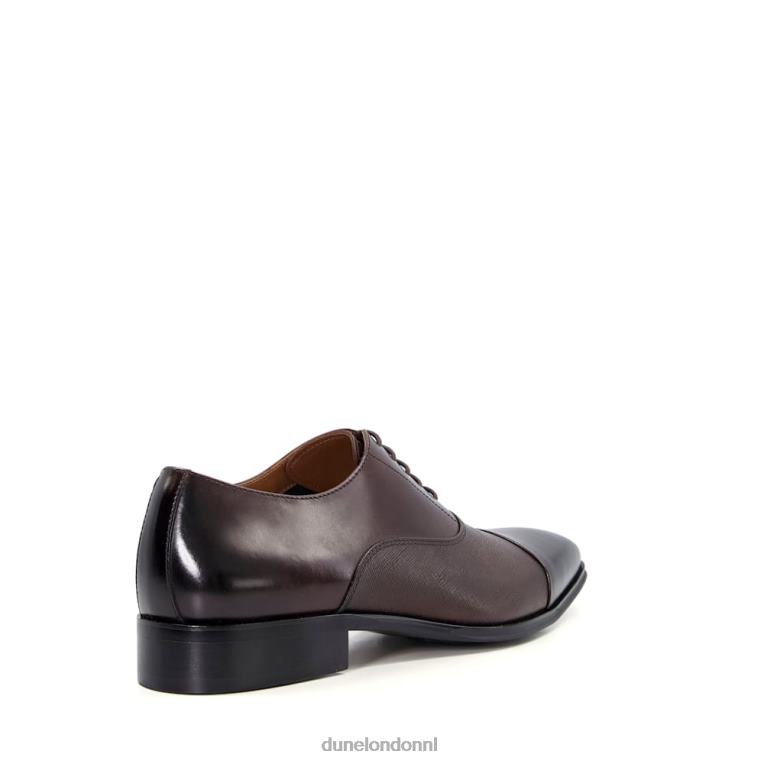 Heren R6DFZ788 laken donker bruin Dune London Oxford-schoenen van saffianoleer