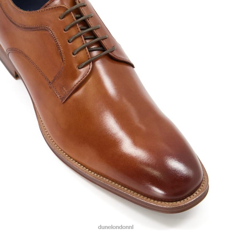 Heren R6DFZ807 mussen bruinen Dune London Leren derbyschoenen met brede pasvorm en veters